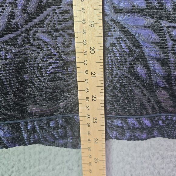 Coldwater Creek Black Purple Tapestry Jacquard Open Blazer Jacket M - Picture 11 of 13
